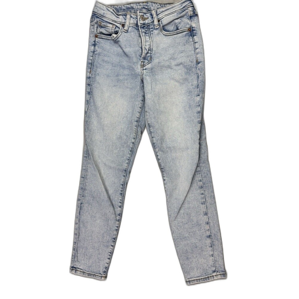 Old Navy Size 0 Womens Jeans Hi Rise OG Straight  Light Wash Stretch